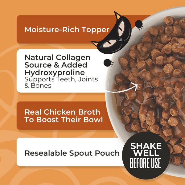 Tiki Cat Born Carnivore Broths Chicken Broth Wet Cat Food Topper Pouch