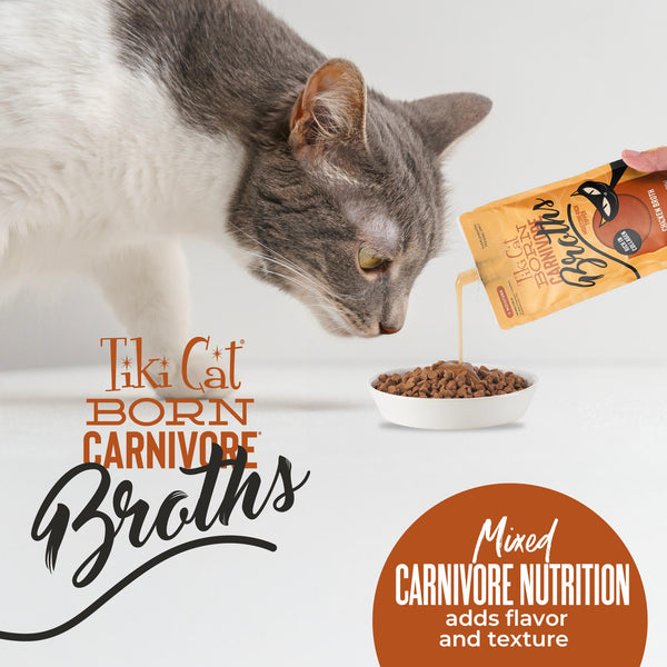 Tiki Cat Born Carnivore Broths Chicken Broth Wet Cat Food Topper Pouch