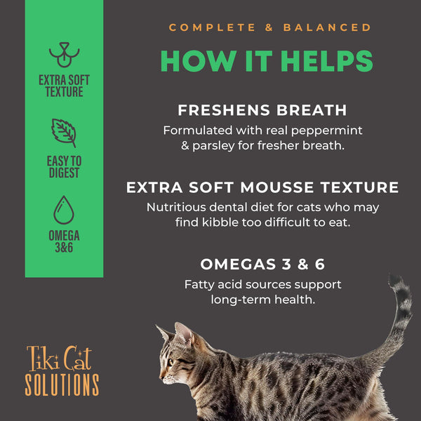 Tiki Cat Solutions Dental Mousse Chicken in Broth Wet Cat Food Pouch