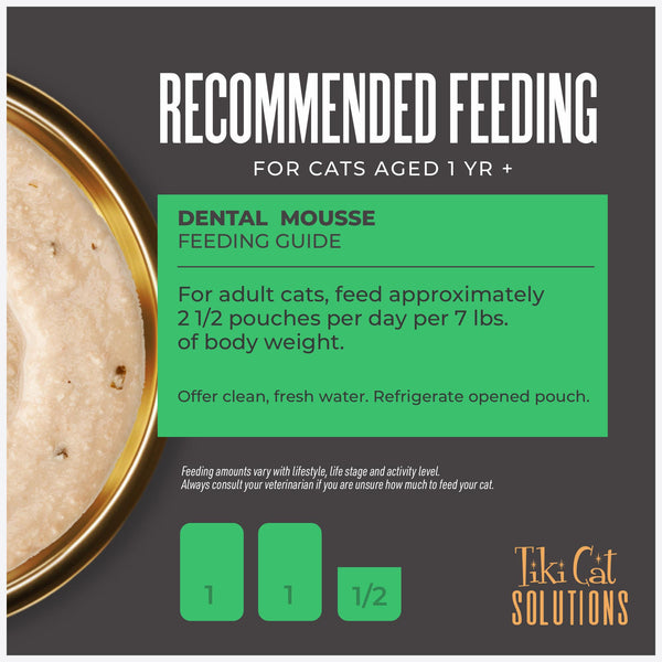 Tiki Cat Solutions Dental Mousse Chicken in Broth Wet Cat Food Pouch