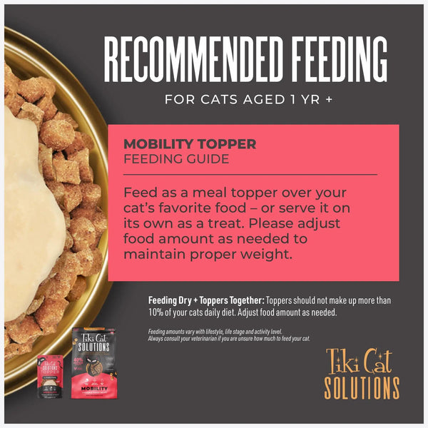 Tiki Cat Solutions Mobility Topper Chicken in Broth Wet Cat Food Topper Pouch