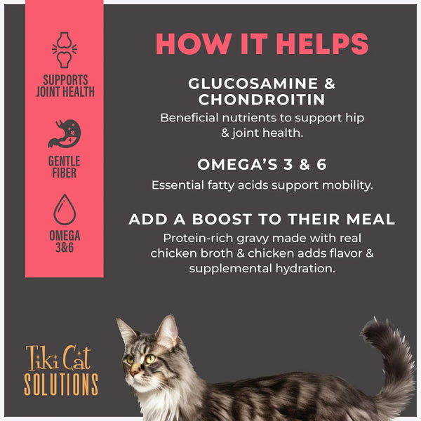 Tiki Cat Solutions Mobility Topper Chicken in Broth Wet Cat Food Topper Pouch