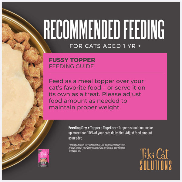 Tiki Cat Solutions Garniture Fussy Topper Thon en Bouillon multi-pack pour chat, sachet humide