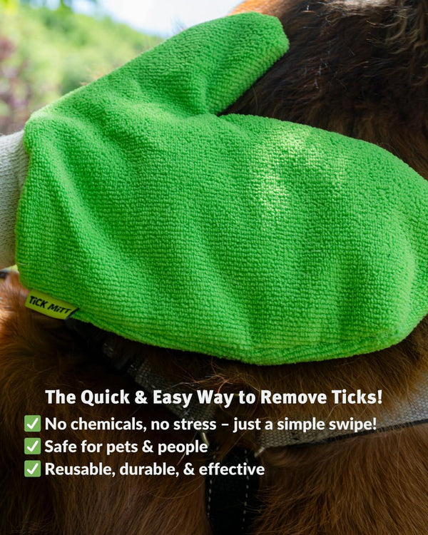 TiCK MiTT Microfiber Tick Remover for Dogs & Cats, Green