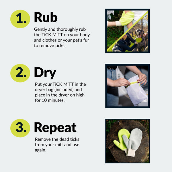 TiCK MiTT Microfiber Tick Remover for Dogs & Cats, Green