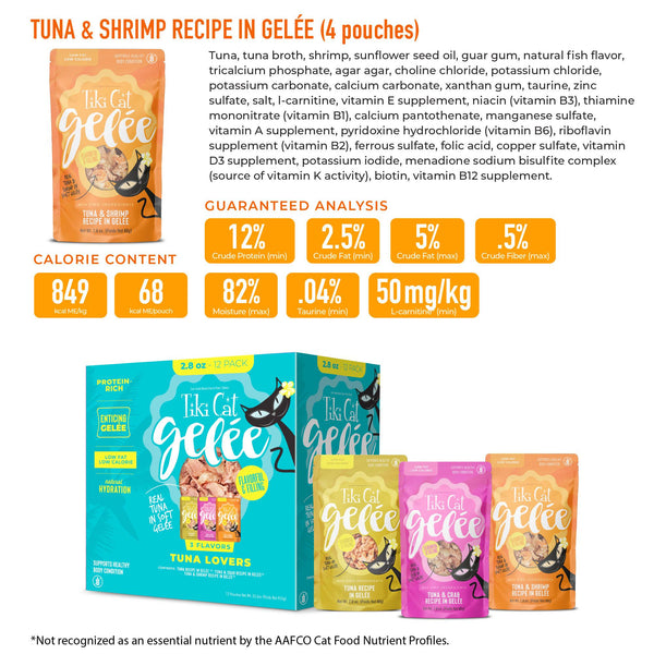Tiki Cat Gelee Tuna Lovers Variety Pack Wet Cat Food Pouch