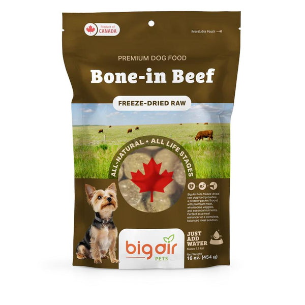 Big Air Pets Bone-in Beef Freeze-Dried Raw Dog Food