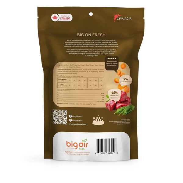 Big Air Pets Bone-in Beef Freeze-Dried Raw Dog Food
