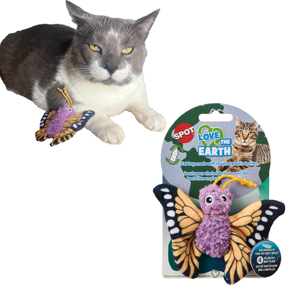 Ethical Spot Love the Earth Butterfly Cat Toy, Assorted