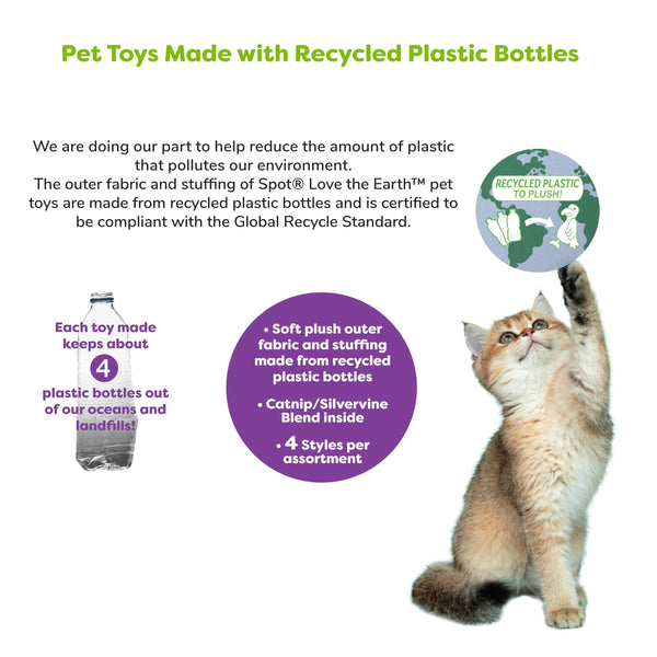 Ethical Spot Love the Earth Butterfly Cat Toy, Assorted
