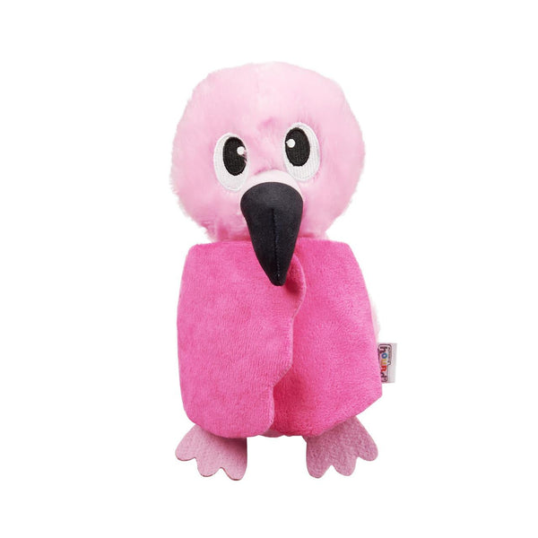 Outward Hound Hide-Ablez Flamingo Plush Puzzle with Treat Ball Dog Toy, Pink