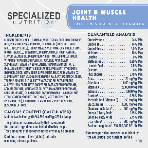 Natural Balance Specialized Nutrition Joint & Muscle Chicken & Oatmeal Dry Dog Food
