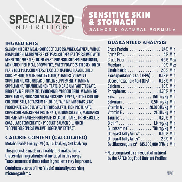 Natural Balance Specialized Nutrition Sensitive Skin & Stomach Salmon & Oatmeal Dry Dog Food
