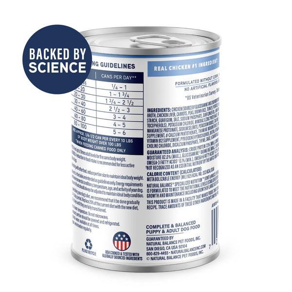 Natural Balance Specialized Nutrition Joint & Muscle Chicken & Brown Rice Wet Dog Food Can