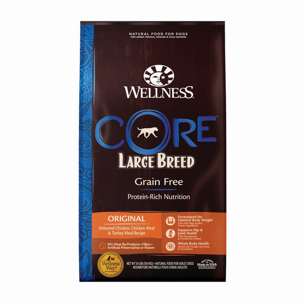 Wellness CORE Croquettes sans céréales pour grandes races Poulet & Dinde