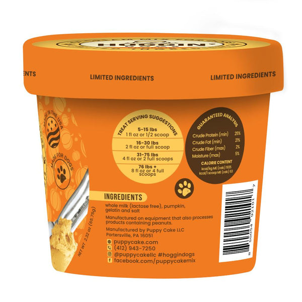 Puppy Cake Hoggin' Dogs Ice Cream Mix Pumpkin Flavored Dog Treats