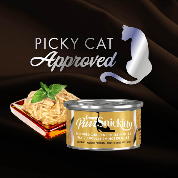 Fromm PurrSnickitty Shredded Chicken Entree in Gelee Wet Cat Food Can