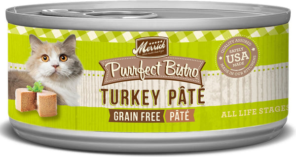 Merrick Purrfect Bistro Pâté de dinde sans céréales Nourriture humide pour chats en conserve