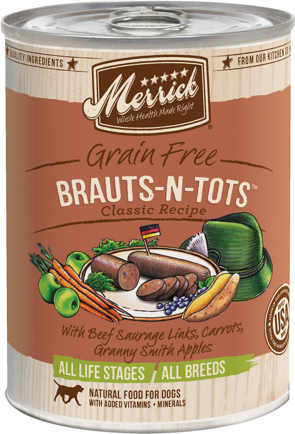 Merrick Grain-Free Brauts-n-Tots Canned Dog Food