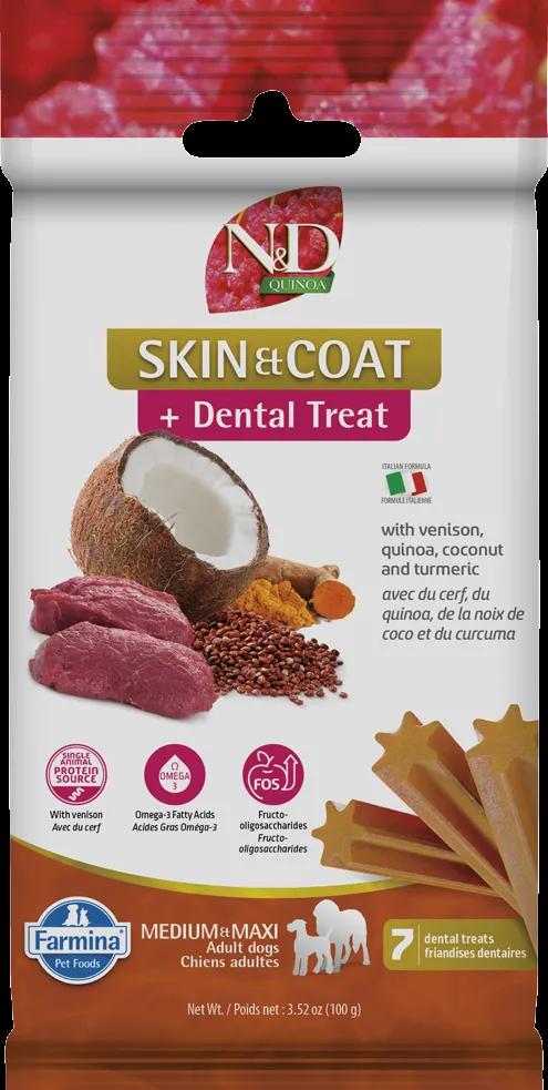 Farmina N&D Quinoa Skin & Coat Venison Adult Medium & Maxi Dog Treats