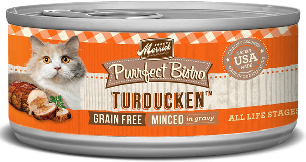 Merrick Purrfect Bistro Sans céréales Turducken Haché en Sauce Pâtée pour chat en conserve