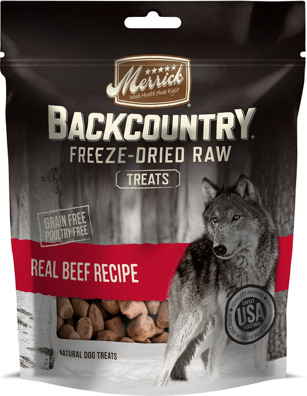Merrick Backcountry Freeze-Dried Raw Real Beef Recipe Dog Treats, 3.25-oz
