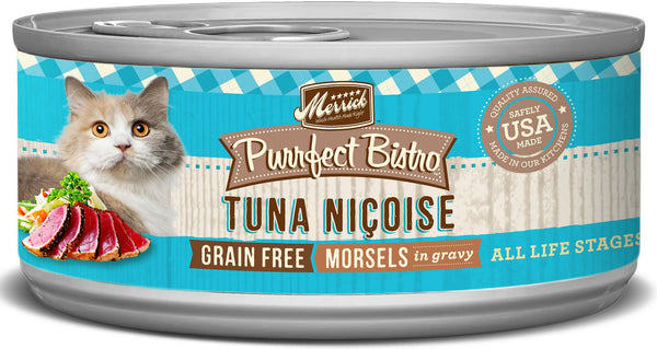 Merrick Purrfect Bistro Morceaux de Thon Nicoise Sans céréales en sauce Nourriture humide pour chats en conserve
