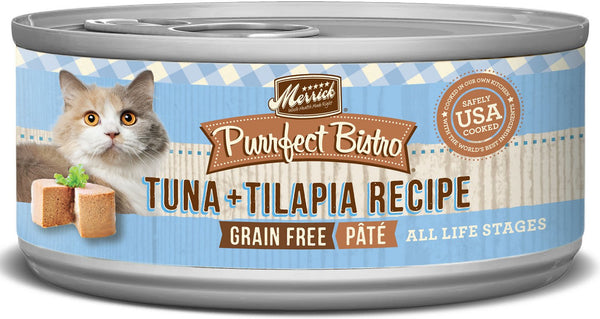 Merrick Purrfect Bistro Pâté Sans céréales Thon et Tilapia Nourriture en boîte pour chats