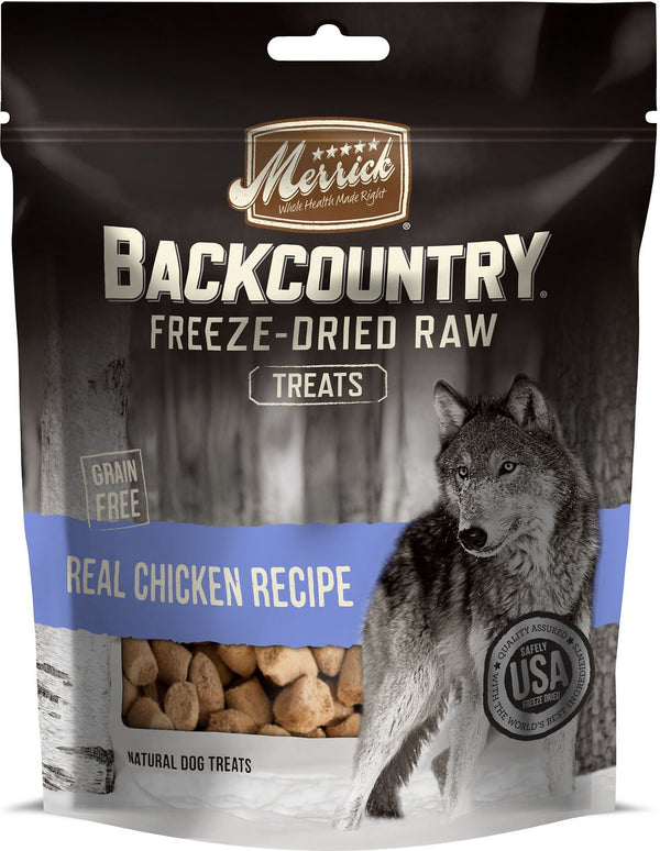Merrick Backcountry Freeze-Dried Raw Real Chicken Recipe Dog Treats, 3.25-oz