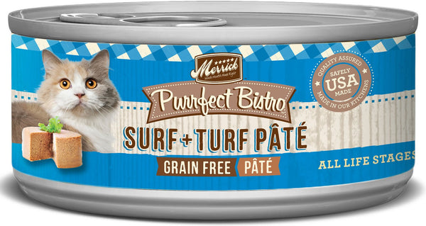 Merrick Purrfect Bistro Pâté sans céréales Surf & Turf Nourriture en conserve pour chats