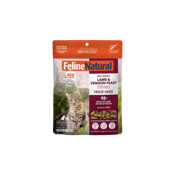 Feline Natural New Zealand Lamb & Venison Feast Grain-Free Freeze-Dried Cat Food
