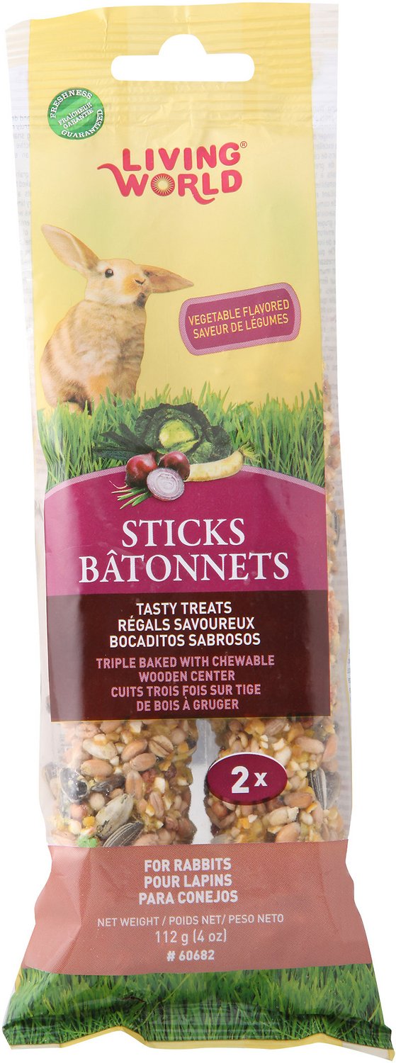 Living World Vegetable Rabbit Stick Treats, 2 count
