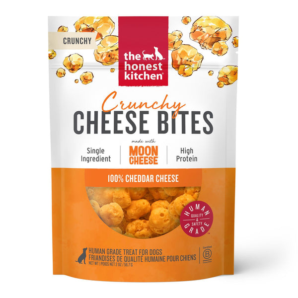 The Honest Kitchen Crunchy Cheese Bites Moon Cheese 100% Cheddar Cheese Dog Treats