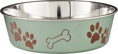 Loving Pets Bella Bowls Pet Bowl, Metallic Artichoke