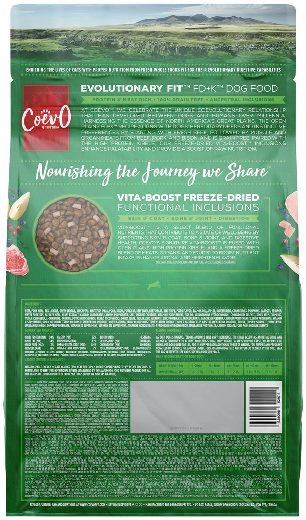 COEVO Pet Nutrition FD+K Open Plains Recipe Dry Dog Food