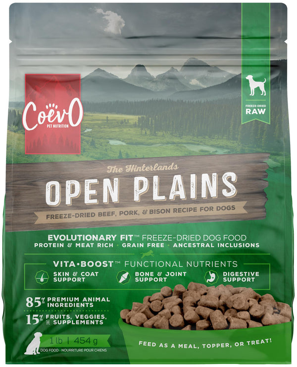 COEVO Pet Nutrition Open Plains Recipe Freeze-Dried Raw Dog Food