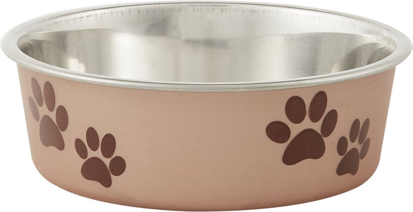 Loving Pets Bella Bowls Pet Bowl, Metallic Champagne