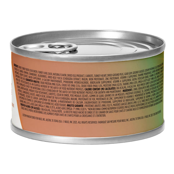 Nulo Cat & Kitten Minced Turkey & Duck in Gravy Grain-Free Wet Cat Food Can (CA)