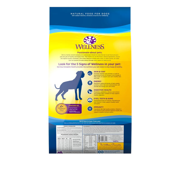 Wellness Complete Health Croquettes pour chien adulte grande race Poulet et Riz brun