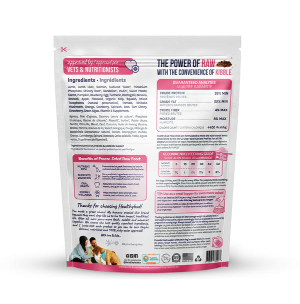 Healthybud Lamb + Salmon Meal Bites Freeze-Dried Dog Food