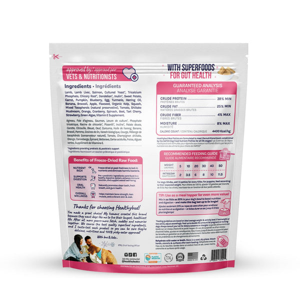 Healthybud Lamb + Salmon Meal Patties Freeze-Dried Dog Food