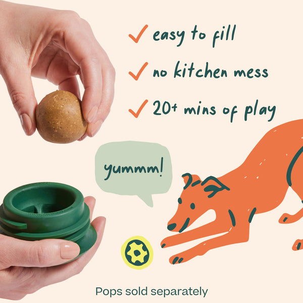 Woof Pupsicle Treat Dispensing Dog Toy, Green (CA)