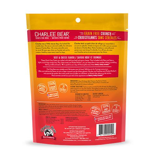 Charlee Bear Crunch Beef & Cheese Grain-Free Dog Treats (CA)