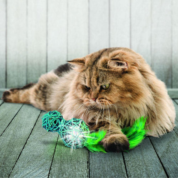 KONG Wubba Wicker Cat Toy, Color Varies