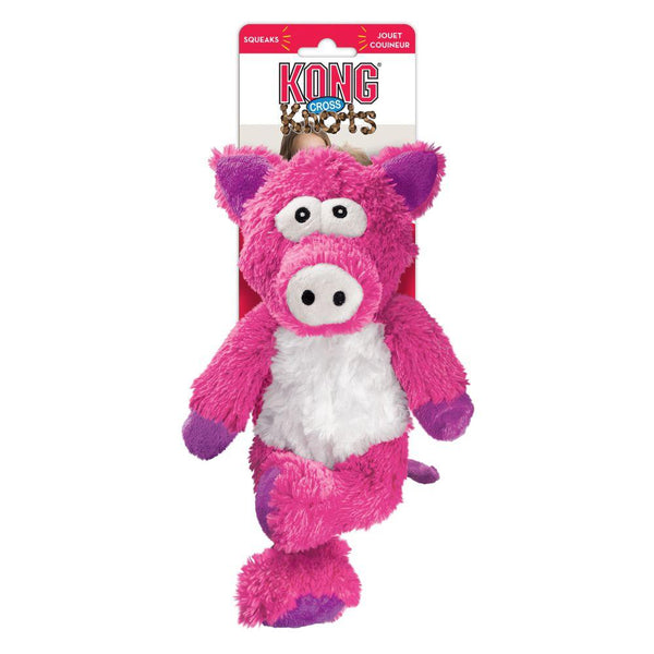 KONG Cross Knots Pig Dog Toy, Medium/Large