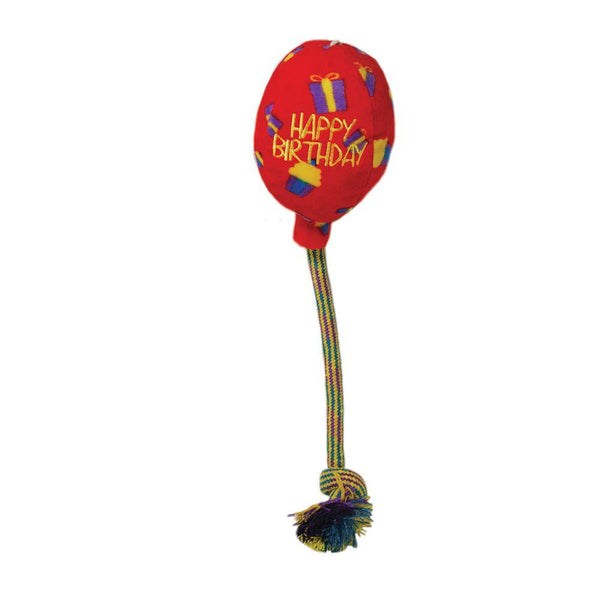 KONG Occasions Birthday Balloon Dog Toy, Red
