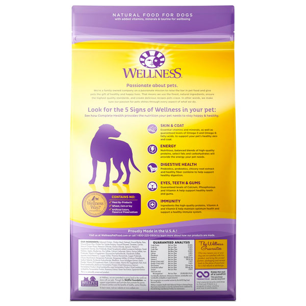 Wellness Complete Health Croquettes pour chiens adultes au poulet désossé et flocons d'avoine