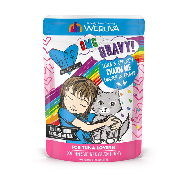 BFF OMG GRAVY Tuna & Chicken Charm Me Dinner in Gravy Wet Cat Food Pouch