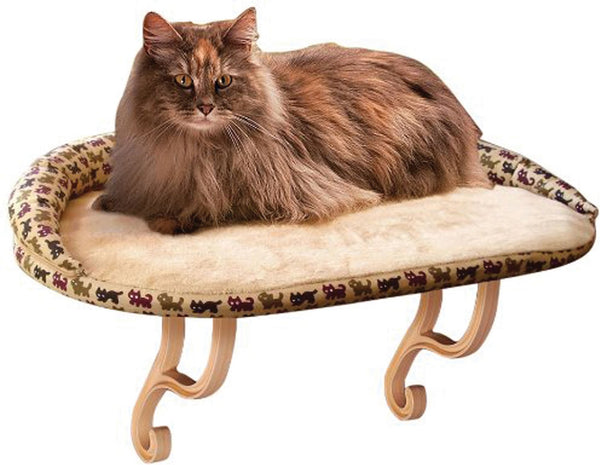 K&H Deluxe Kitty Sill with Bolster, Kitty Print