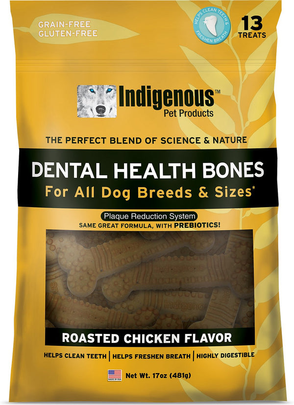 Indigenous Os dentaires au poulet rôti friandises pour chiens, paquet de 13